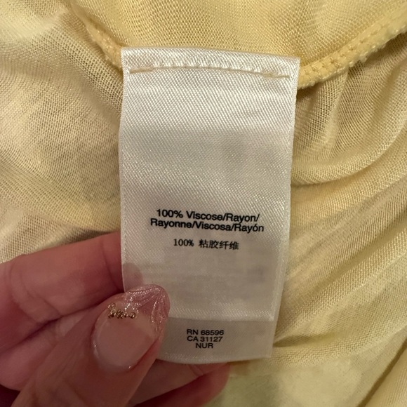 DKNY Yellow Relaxed Pocket Tank Top Size Large - Picture 5 of 7